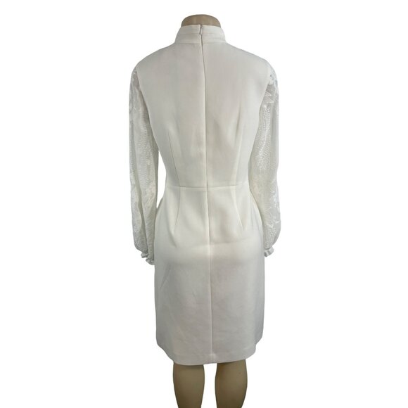 Elie Tahari Women's White Sheath Long Sleeve Zip Up Dress Sz 6 - NWT - Picture 4 of 11